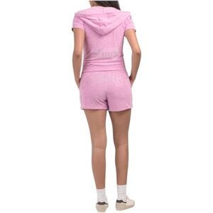 Juicy Couture Velour Short Sleeve Hoodie‎ & Shorts Set - Women's Size Med.